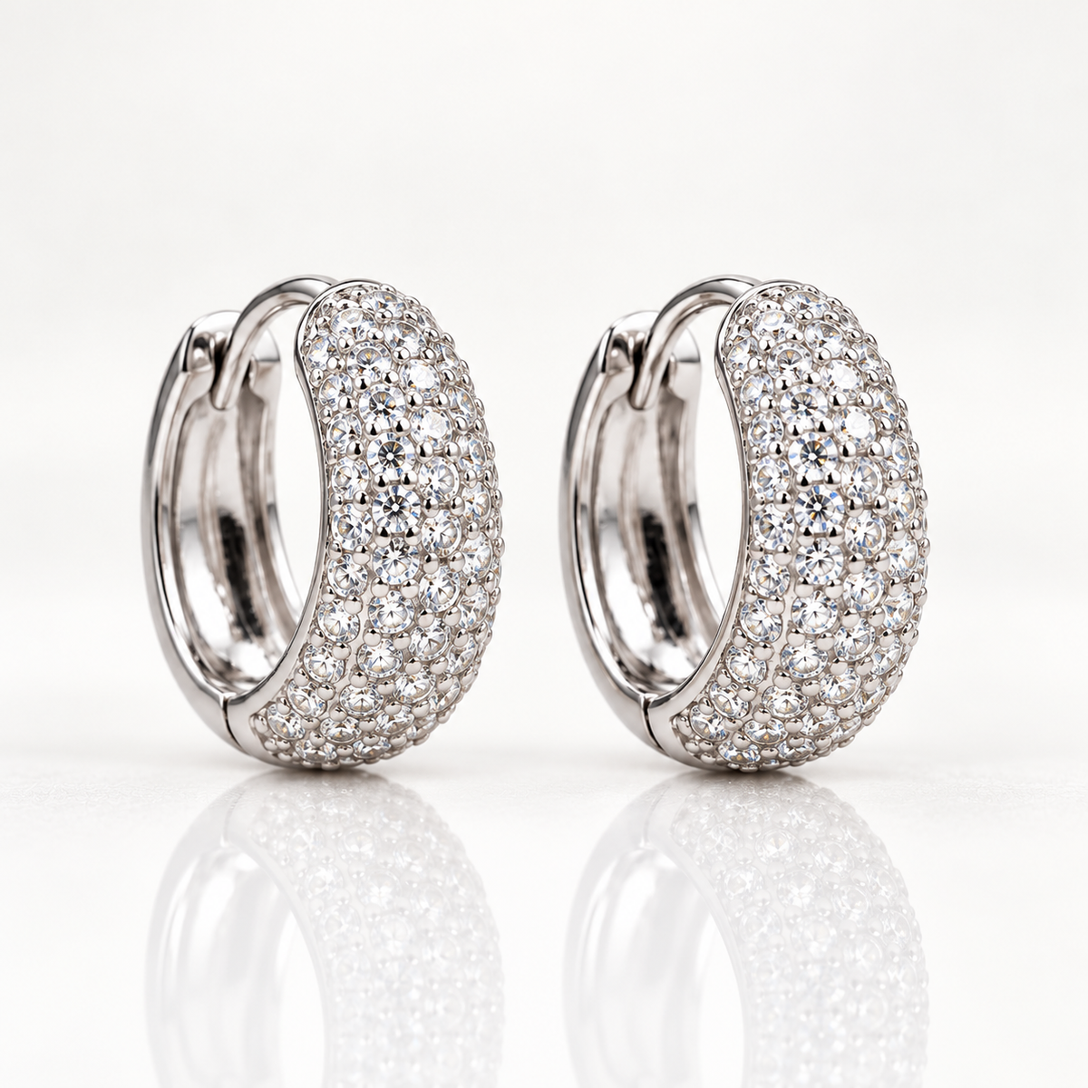 Real Moissanite Water Drop Huggie Hoop Earrings for Women