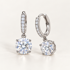 18K Gold Plated S925 Sterling Silver Moissanite Stud Earrings with GRA Certificate