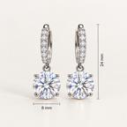 18K Gold Plated S925 Sterling Silver Moissanite Stud Earrings with GRA Certificate