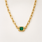 Emerald Aura Paperclip Necklace
