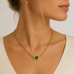 Emerald Aura Paperclip Necklace