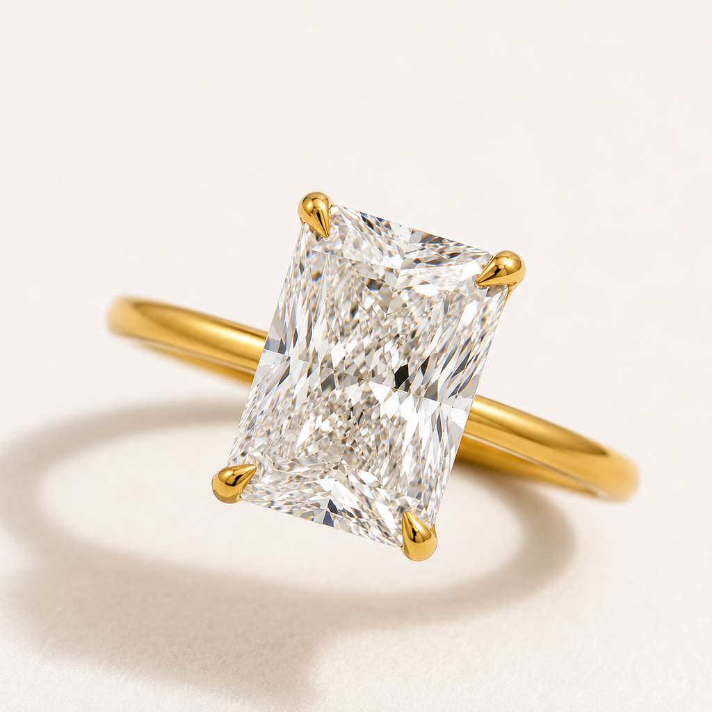 Radiant Rectangular CZ Solitaire Ring