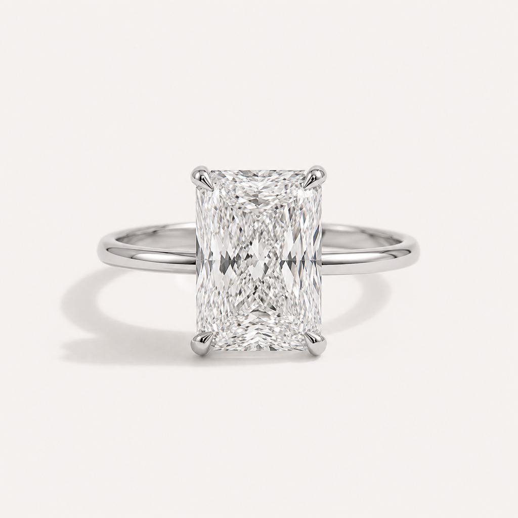 Radiant Rectangular CZ Solitaire Ring