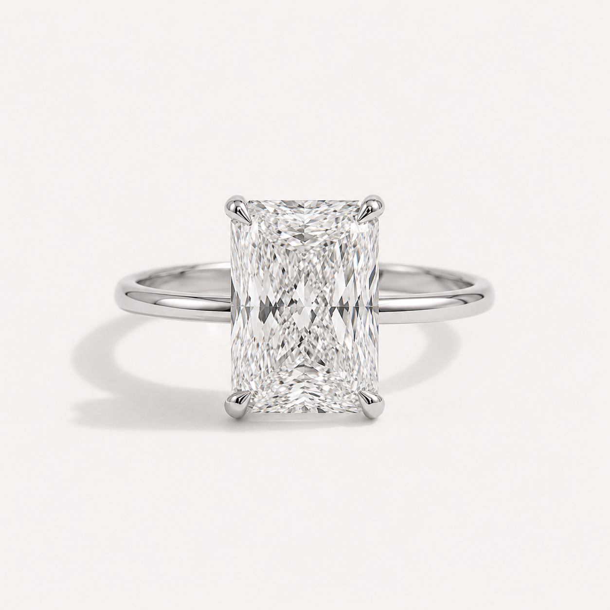 Radiant Rectangular CZ Solitaire Ring