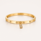 Lock Éclat Stainless Steel Bangle with Zirconia