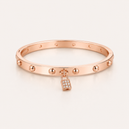 Lock Éclat Stainless Steel Bangle with Zirconia