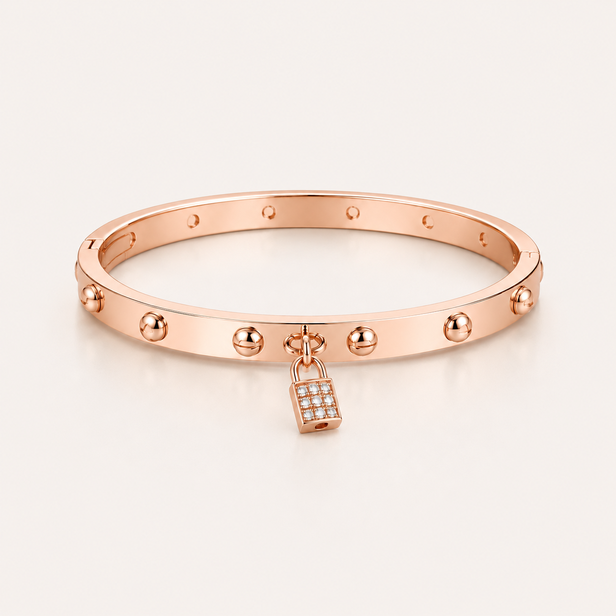 Lock Éclat Stainless Steel Bangle with Zirconia