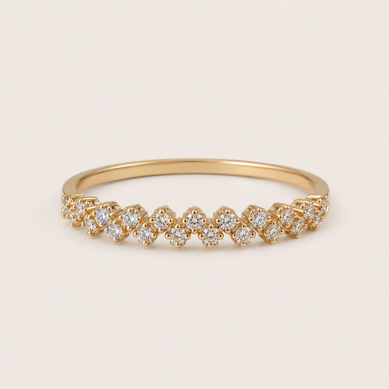 Éternelle Double Pavé Ring