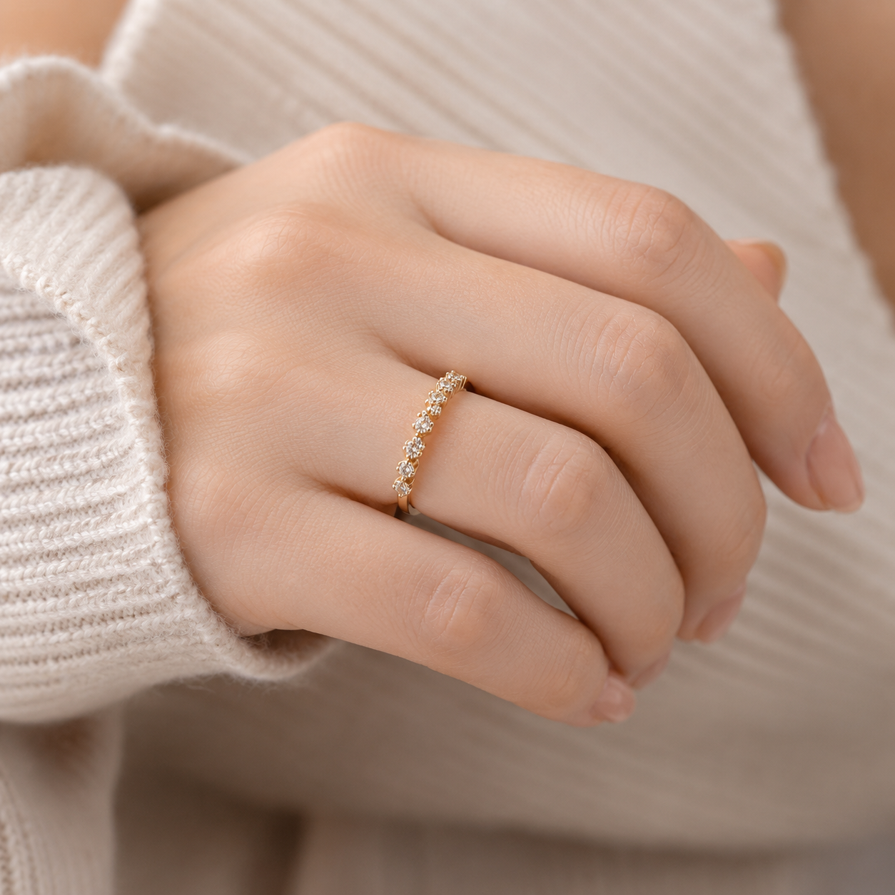 Éternelle Double Pavé Ring