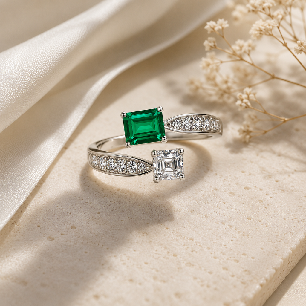Emerald Éclat Adjustable Ring