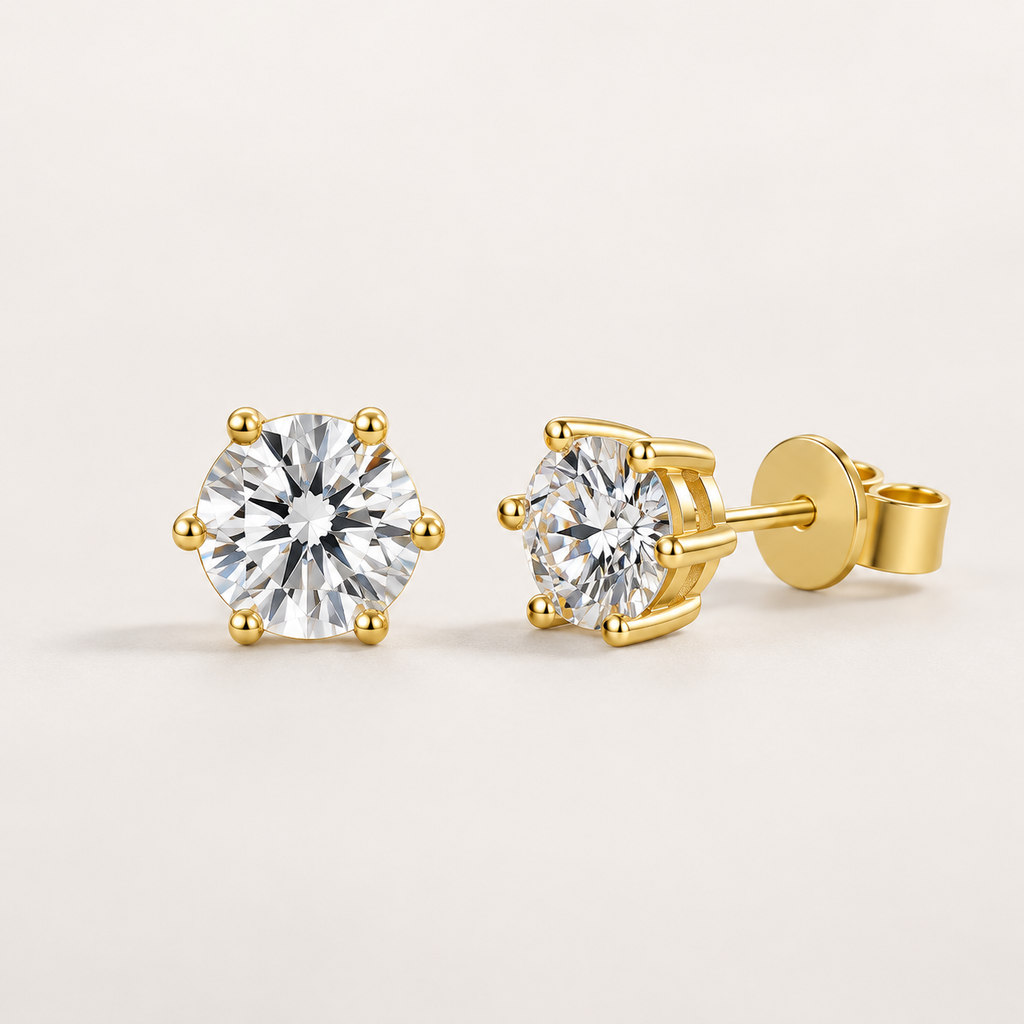 Lumière Round Crystal Stud Earrings