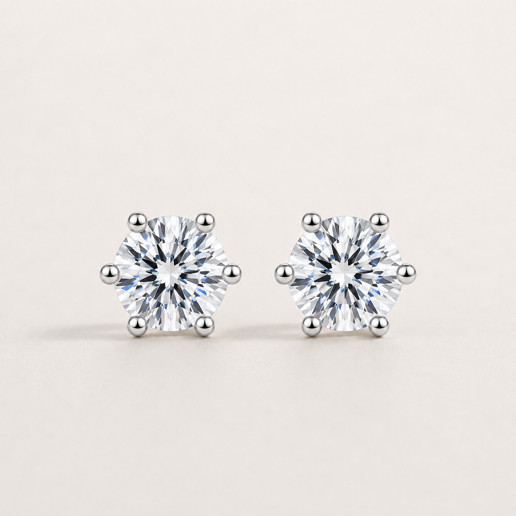 Lumière Round Crystal Stud Earrings