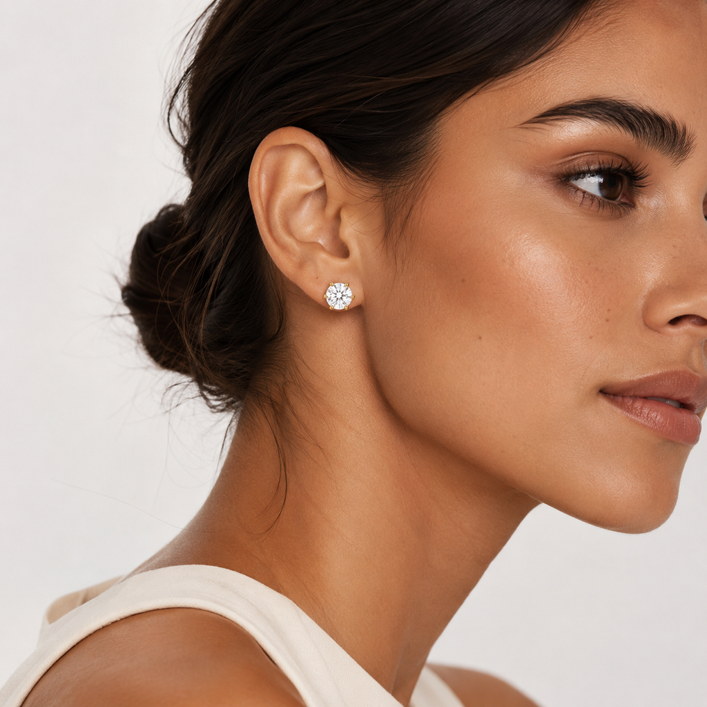 Lumière Round Crystal Stud Earrings