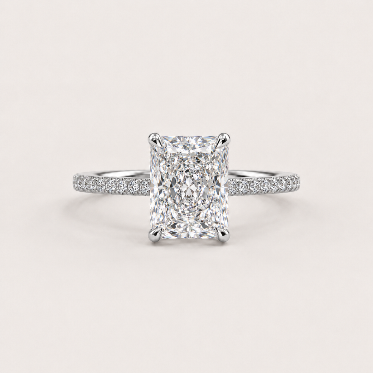 Éclat Rectangle 4CT Ring — 925 Sterling Silver