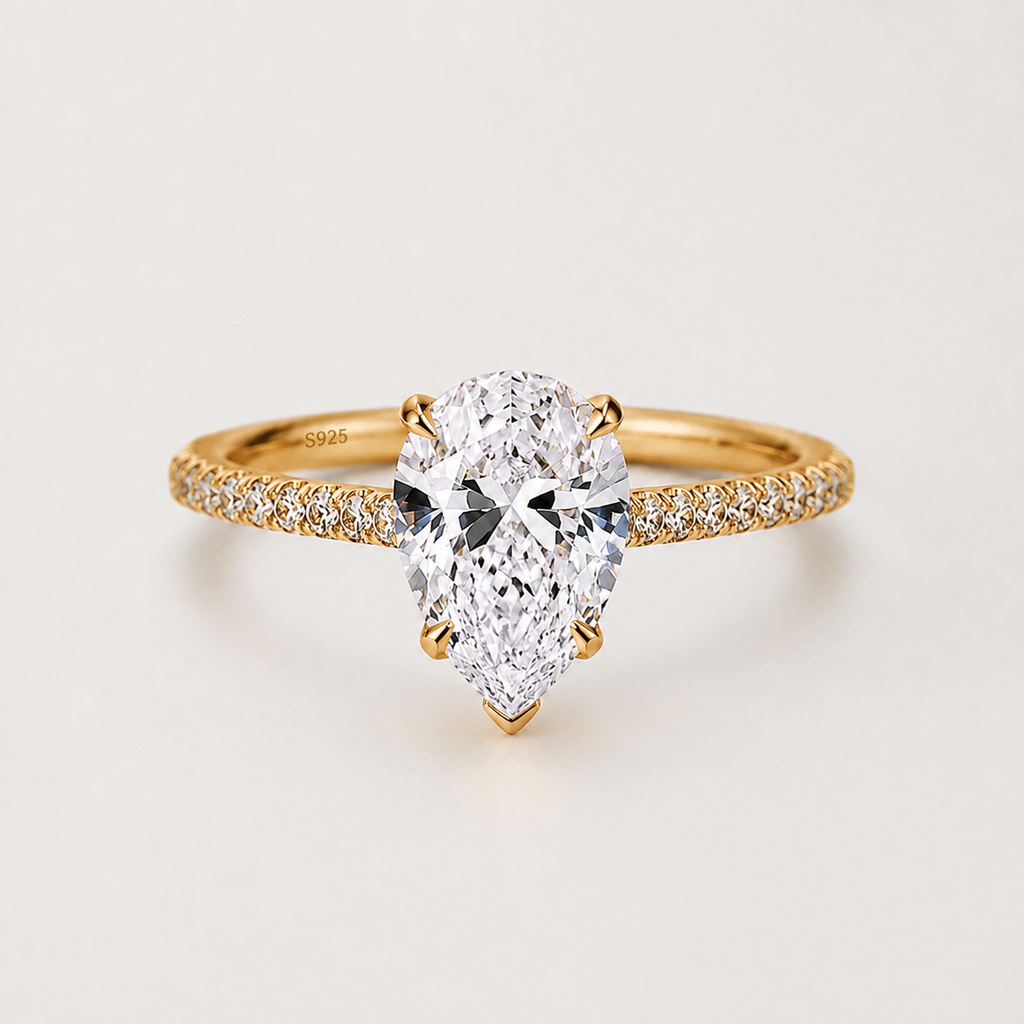 Éclat Pear 4CT Ring — 925 Sterling Silver