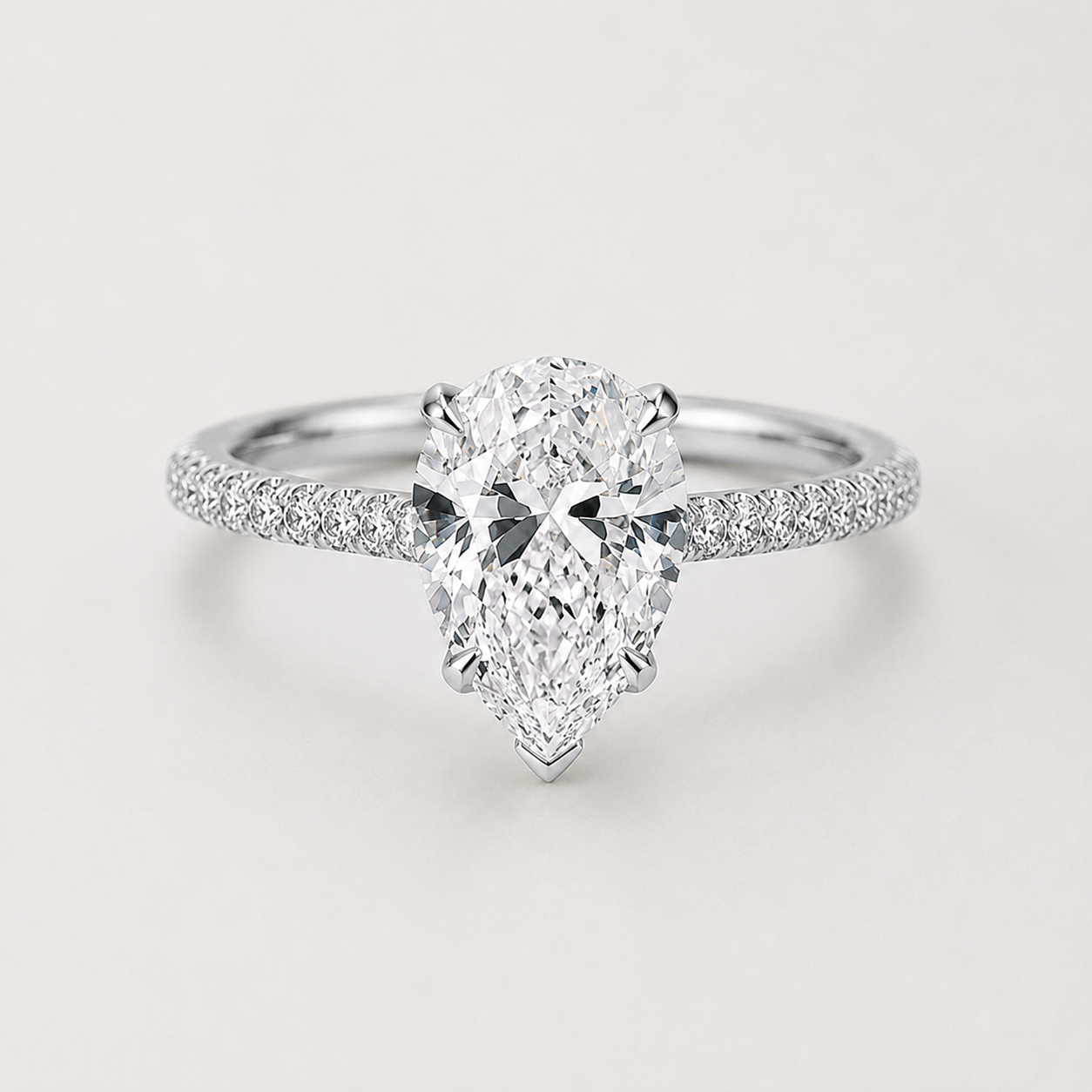 Éclat Pear 4CT Ring — 925 Sterling Silver