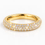 S925 Sterling Silver Pavé Moissanite Band Ring – Platinum Plated