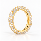 S925 Sterling Silver Pavé Moissanite Band Ring – Platinum Plated
