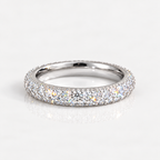S925 Sterling Silver Pavé Moissanite Band Ring – Platinum Plated