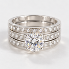 2ct Moissanite Engagement Ring Set in 925 Sterling Silver
