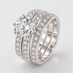2ct Moissanite Engagement Ring Set in 925 Sterling Silver