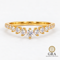 Round Moissanite V-Shaped Crown Ring in Sterling Silver 925