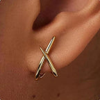 Celeste Geometric Gold Stud Earrings