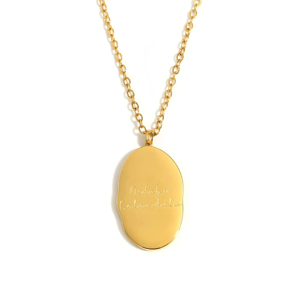 Gold-Plated Birth Flower Necklace