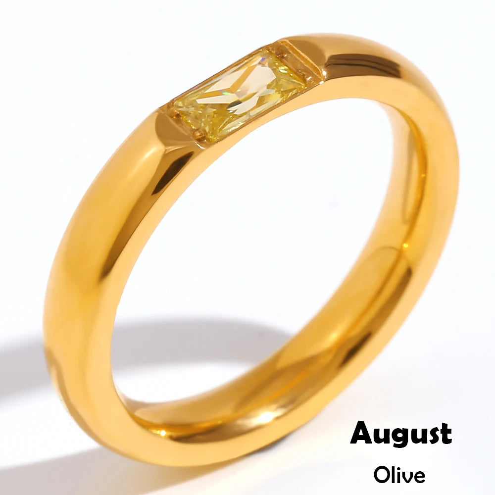 Gold-Plated Birthstone Ring
