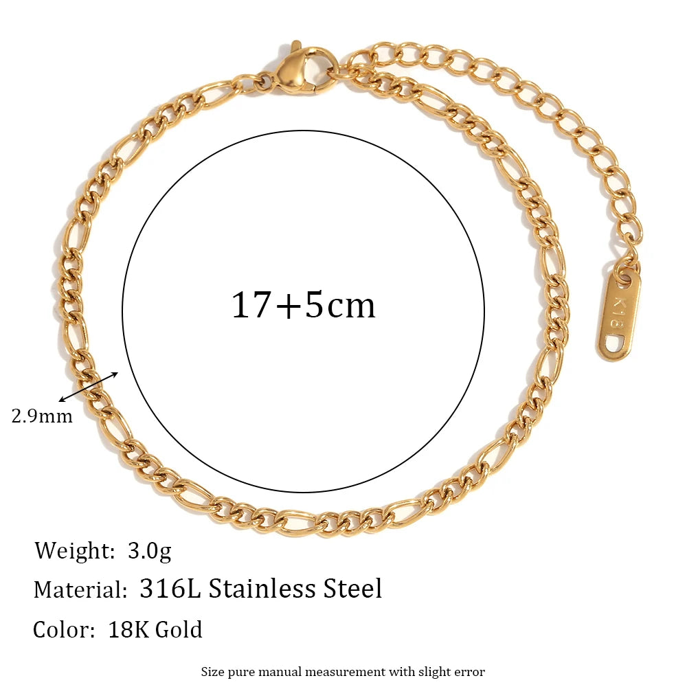 Elegant Gold Figaro Bracelet