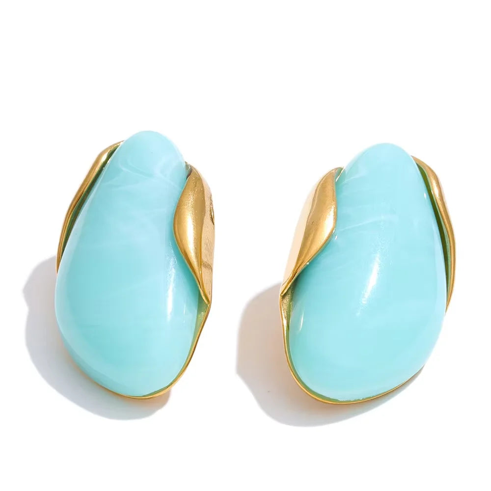 18k Gold Plated Stainless Steel Ring with Resin Detail