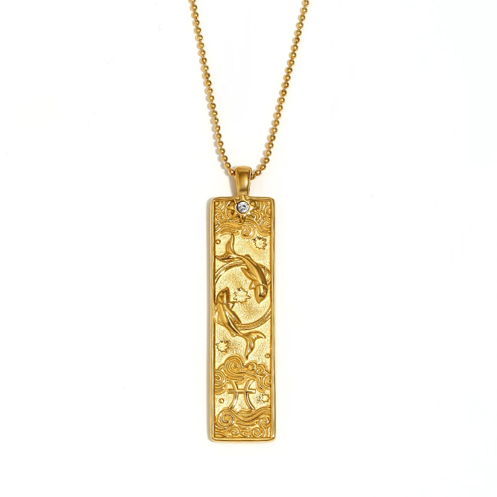 Gold Zodiac Pendant Necklace
