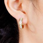 Gold Hoop Earrings with Cubic Zirconia