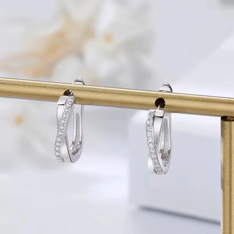 Élégance 925 Silver Hoop Earrings