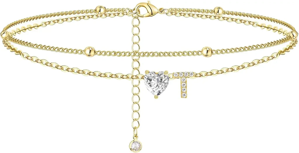 Initial Heart Anklet