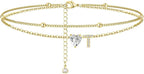 Initial Heart Anklet