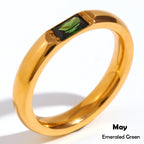 Gold-Plated Birthstone Ring