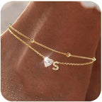 Initial Heart Anklet