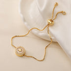 Gold Copper Bracelet with Zirconia