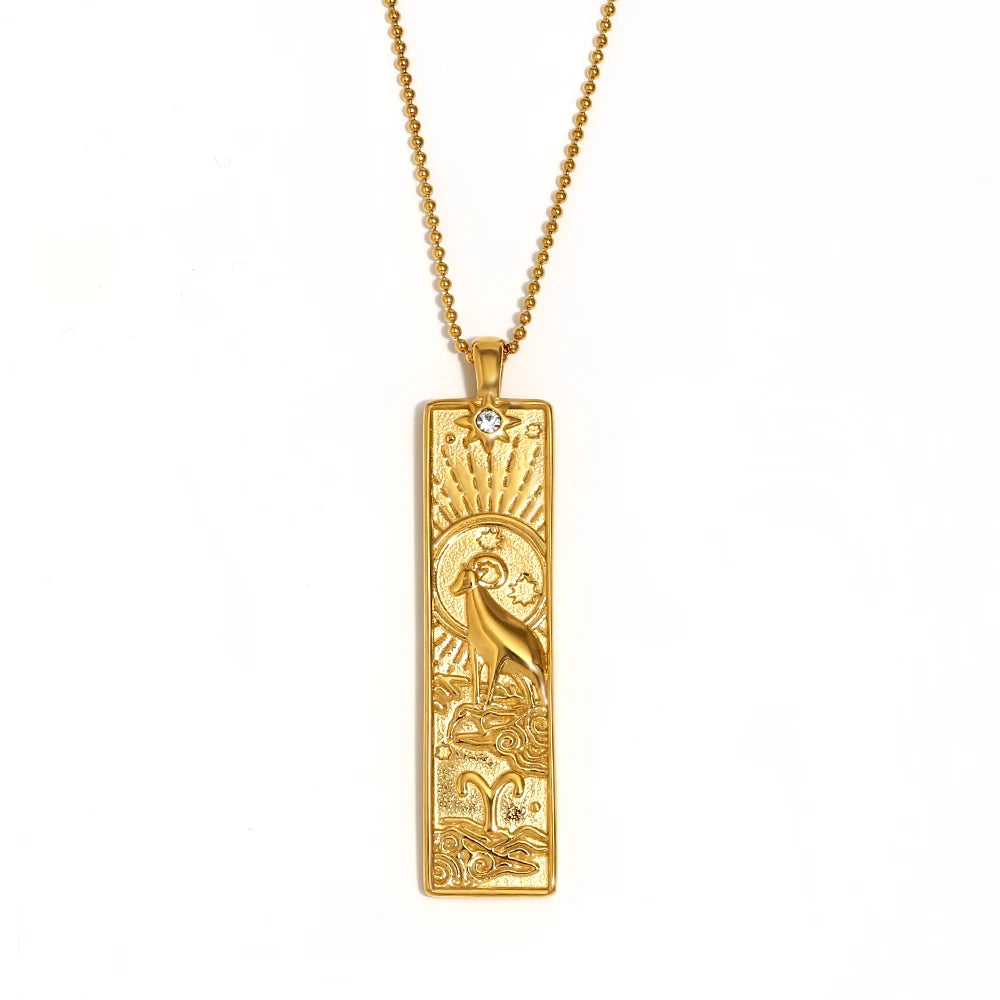 Gold Zodiac Pendant Necklace
