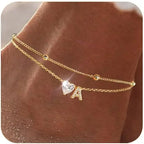 Initial Heart Anklet