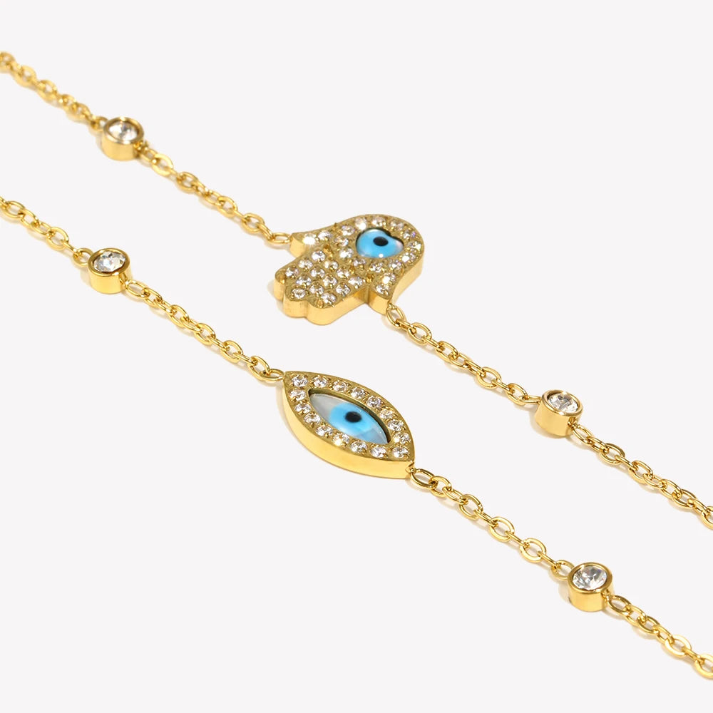 Golden Evil Eye Bracelet – Protective Charm