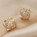 Knot of Light Zirconia Earrings