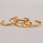 E.B.belle Wholesale Stainless Steel 18K Gold Plated Cuff Bangles For Women Minimalist  Fashion Jewelry Crystal Star Bracelet