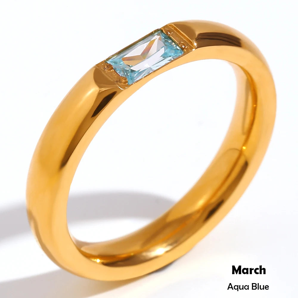 Gold-Plated Birthstone Ring