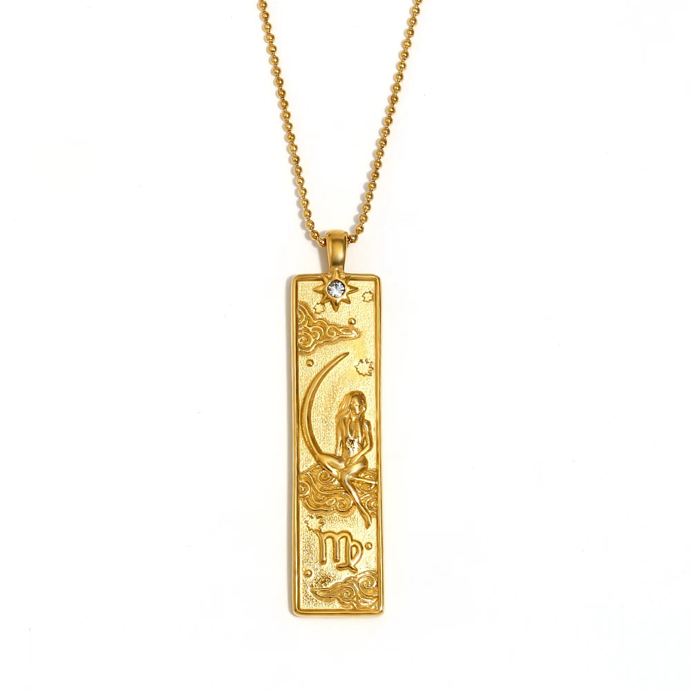 Gold Zodiac Pendant Necklace