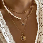 Gold-Tone Evil Eye Layered Necklace Set