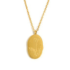 Gold-Plated Birth Flower Necklace
