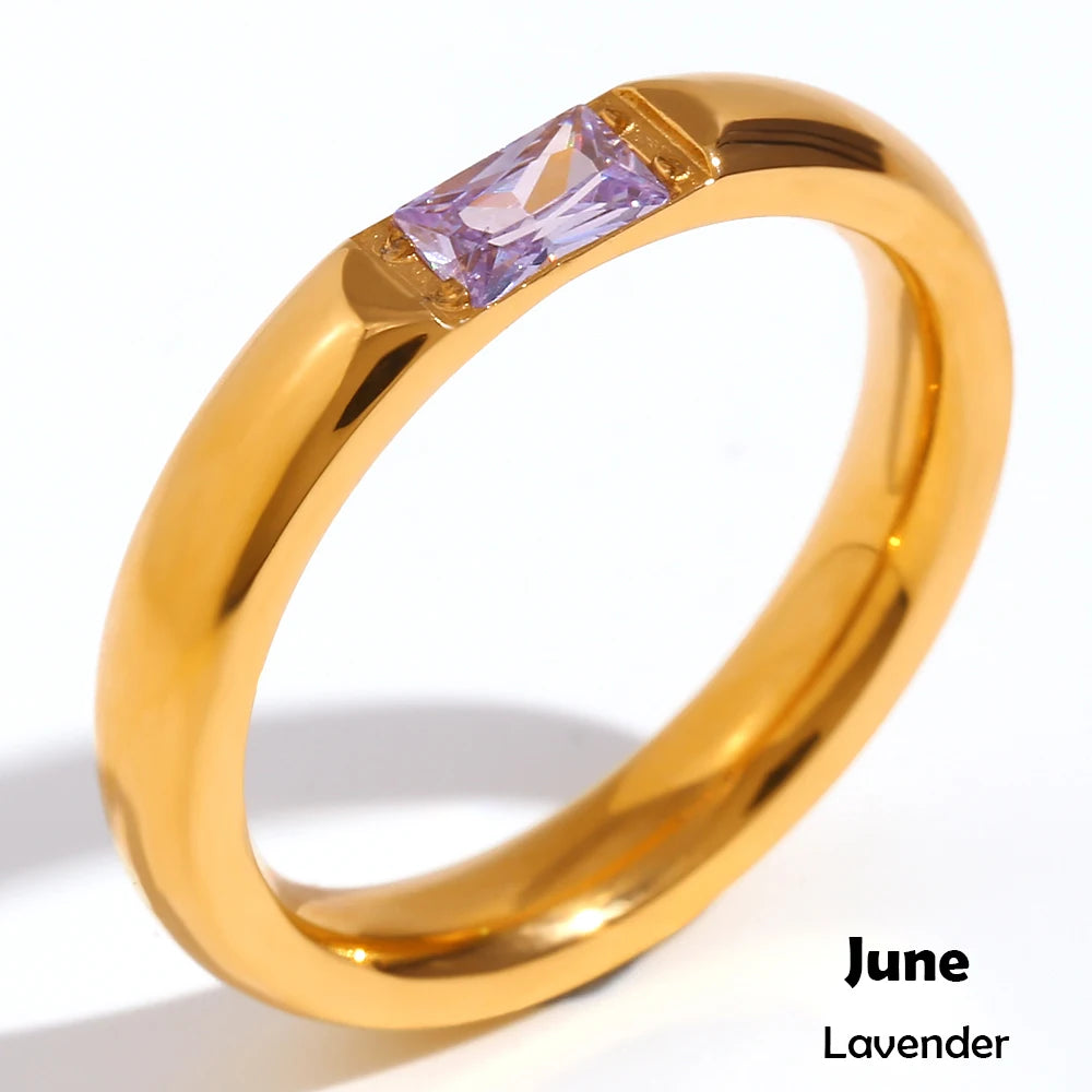 Gold-Plated Birthstone Ring