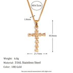 Elegant Zircon Cross Pendant Necklace